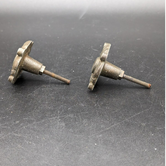 Drawer Pulls Pair 2 Vintage Antique? Metal Decorative Ornate Handles Old Cottage - Picture 4 of 10